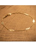 Bijou en or femme bracelet  5 petites plumes