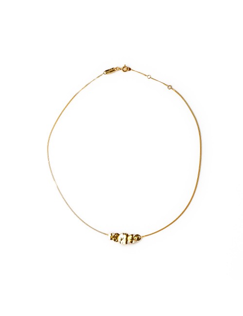 Collier motif ronds froissés en Or