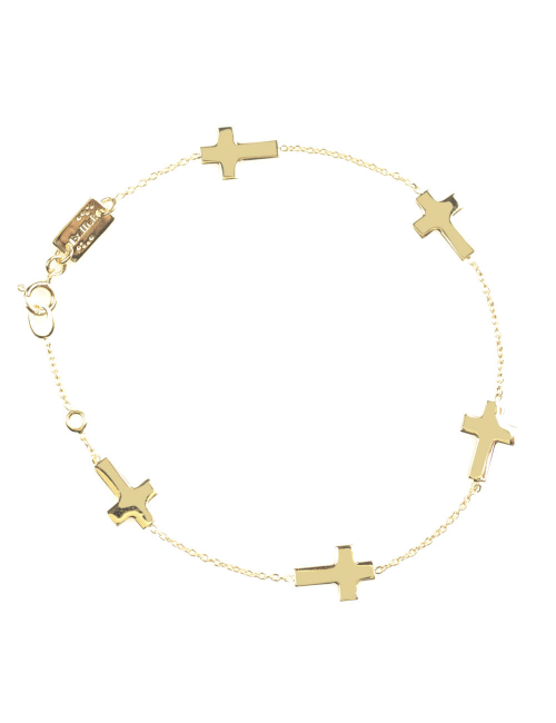 Bijou femme bracelet  5 croix plates