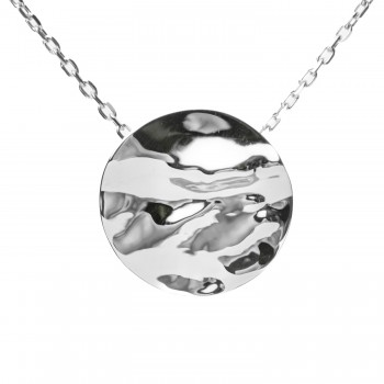 Collier femme grand rond simple en or 9 carats.