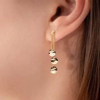 Boucles d'oreilles trio de ronds froissés en or 18 carats.