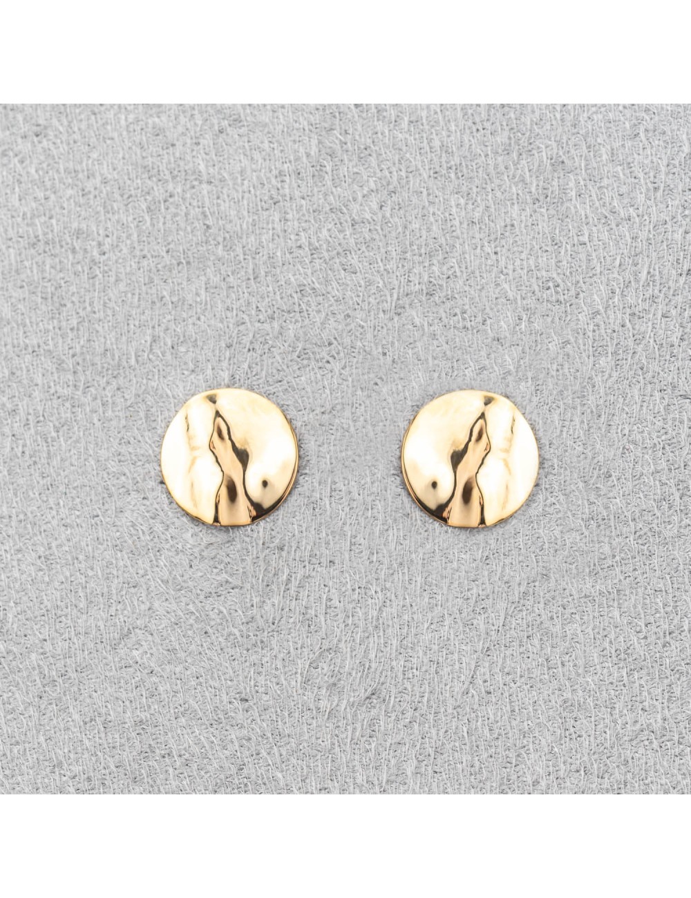 Bijou femme boucles d'oreilles moyen rond froissé