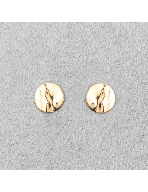 Bijou femme boucles d'oreilles moyen rond froissé