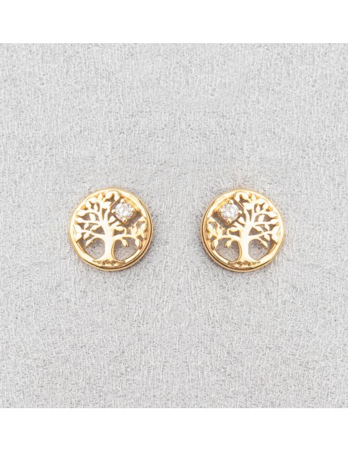 Boucle arbre de vie avec diamant de laboratoire.