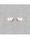 Boucle femme double coeur bicolore.