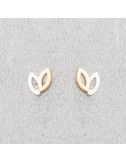 Boucle d'oreille femme navettes bicolore.