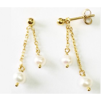 Boucle d'oreille femme quatre perles d'eau douce.
