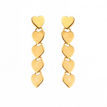 Boucle d'oreille femme cinq coeurs.