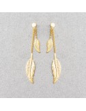 Boucle d'oreille double plumes.