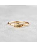 Bague femme plume en or 18 Carats.