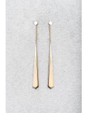 Boucle d'oreille femme cravate pendante 18 carats.