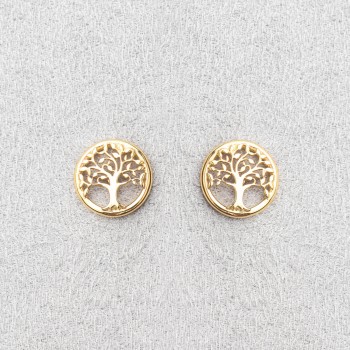 Boucle d'oreille femme arbre de vie 18 carats.