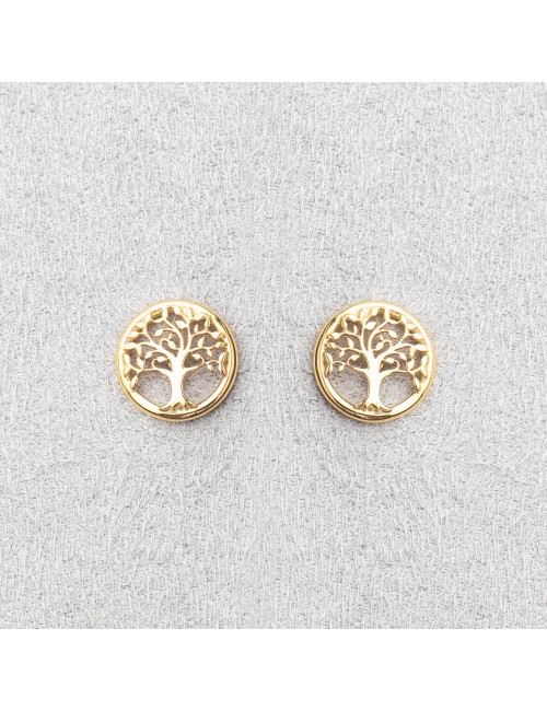 Boucle d'oreille femme arbre de vie 18 carats.