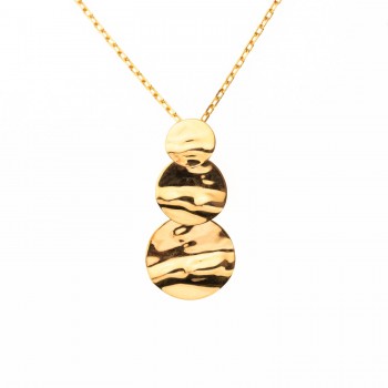 Collier femme triple cercles froissé en or 18 carats.