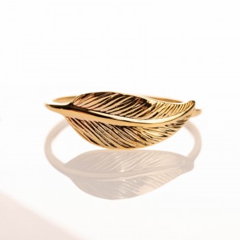 Grande plume en or 9 carats.