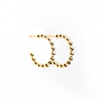 Boucle femme créole en fil perlé en or 18 carats.