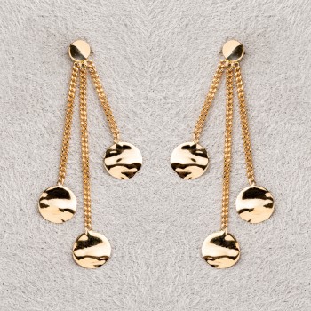 Boucles d'oreilles trio de ronds froissés en or 18 carats.