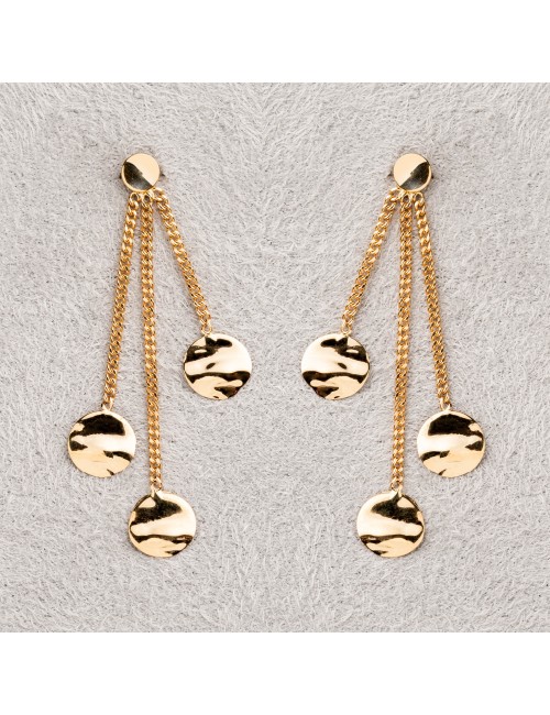 Boucles d'oreilles trio de ronds froissés en or 18 carats.